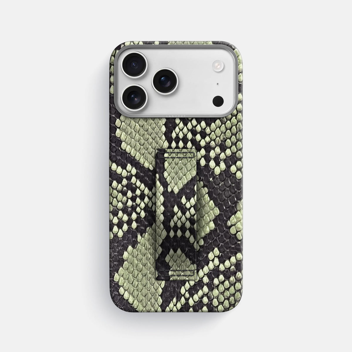 Finger Case For iPhone 18 Pro Max In Deluxe Python -1 | Army-Green-Steel