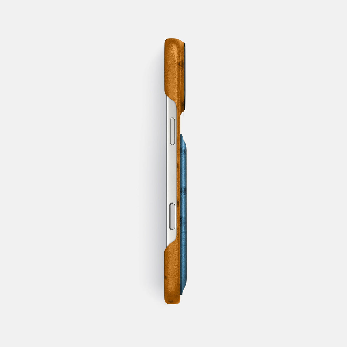 Double Card Case Coloré For iPhone 18 Pro Max In Ostrich -3 | Chestnut-Black