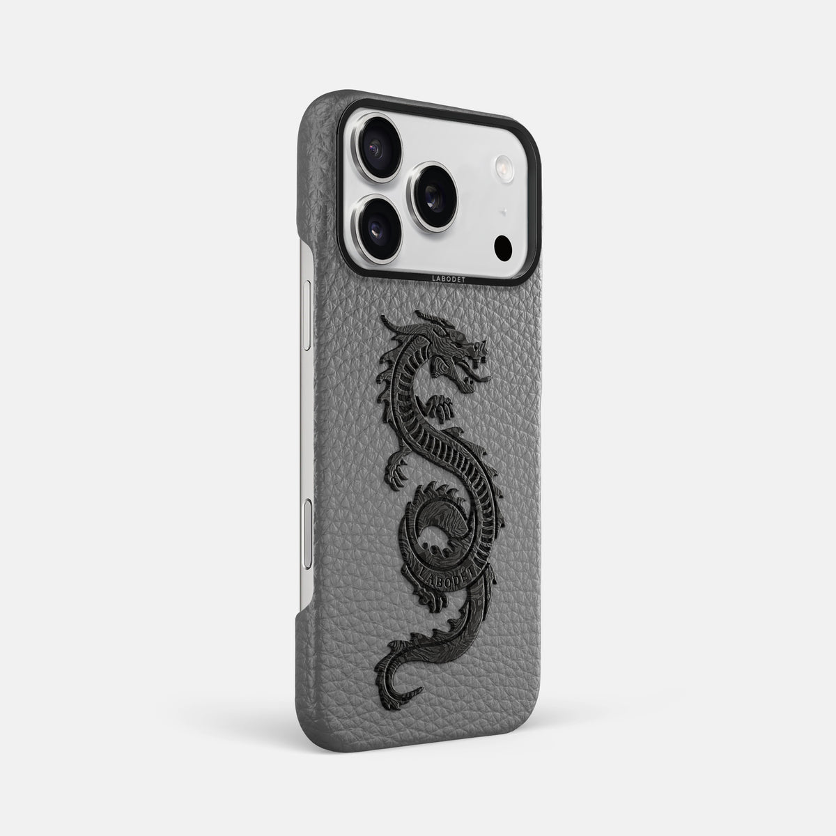 Classic Case With Carbon Dragon For iPhone 17 Pro Max In Calf -2 | Souris-Black