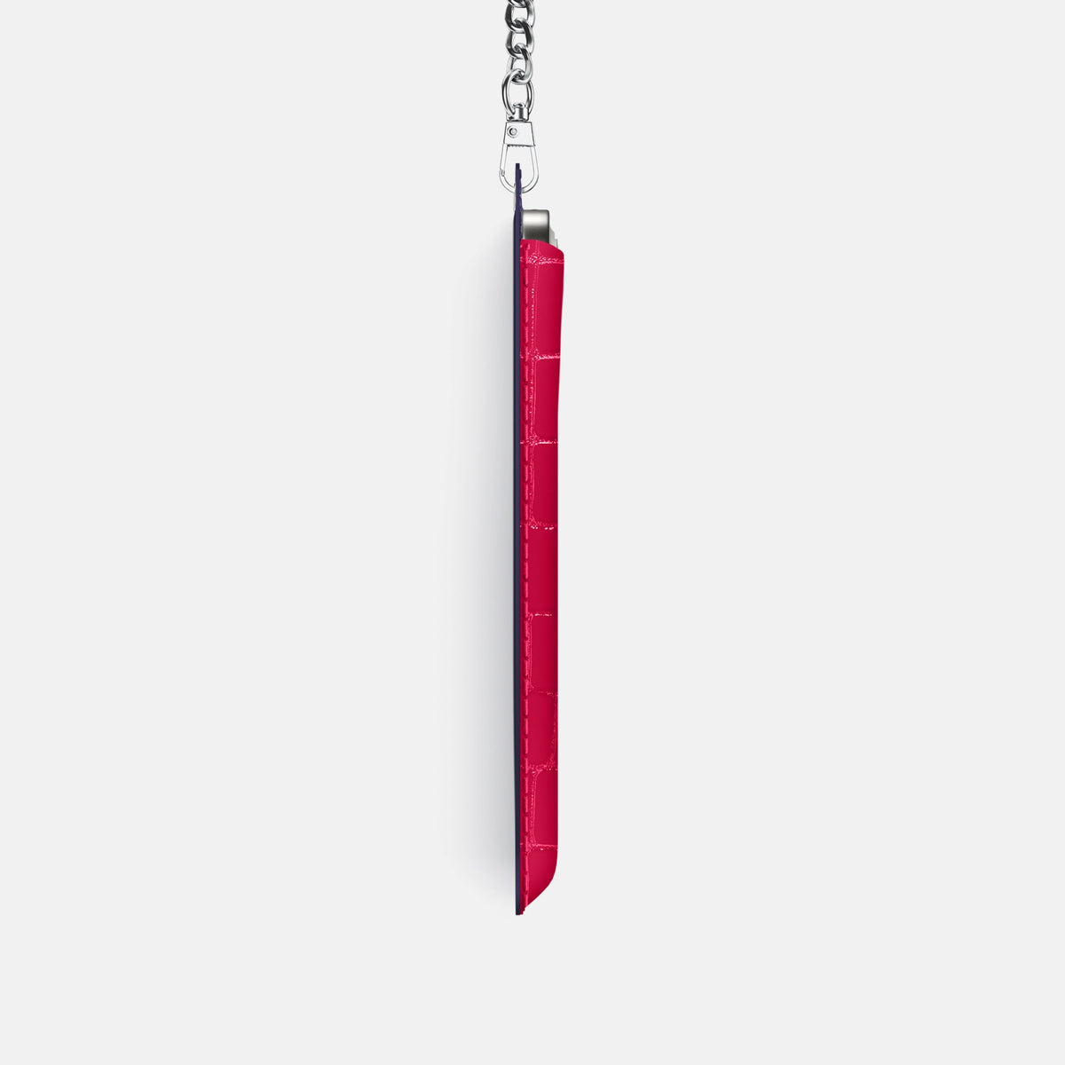Crossbody Bag For iPhone 18 Pro In Shiny Alligator -4 | Pink-Panther-Steel