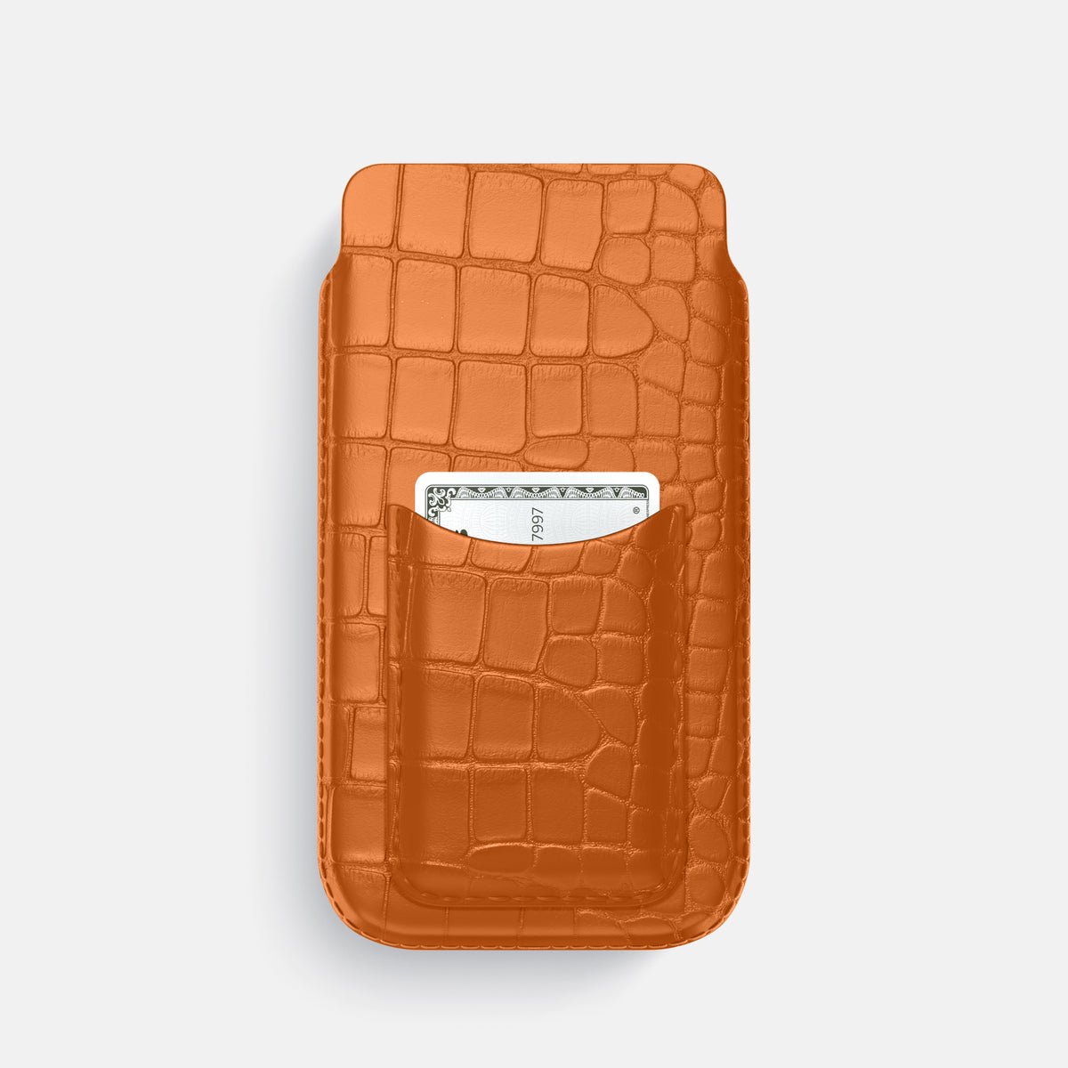 Pouch Card Case For iPhone 17 Pro In Alligator -1 | Orange