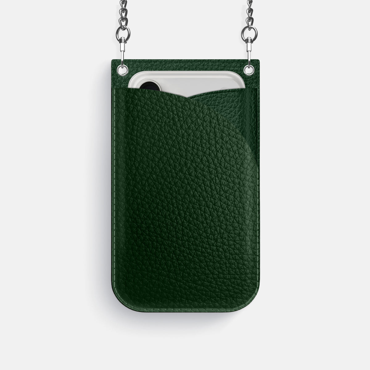 Crossbody Bag For iPhone 17 Pro In Calf -1 | Dark-Green-Steel