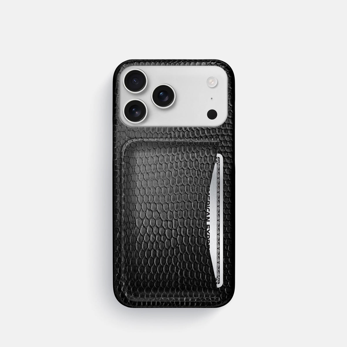 Slim Card Case For iPhone 18 Pro In Lizard -1 | Black