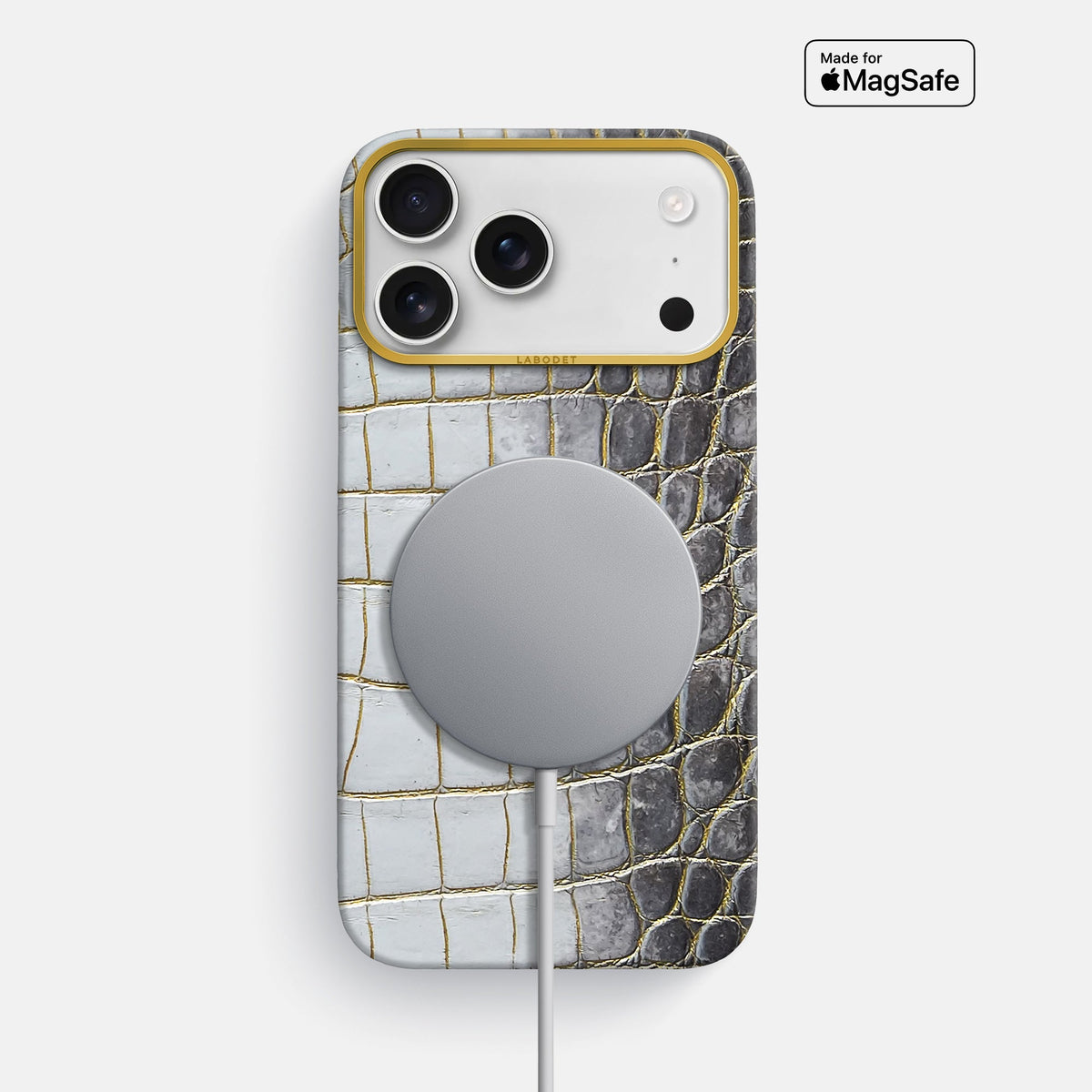 Classic Case For iPhone 18 Pro Max In Himalayan Crocodile -4 | Gold-Gold