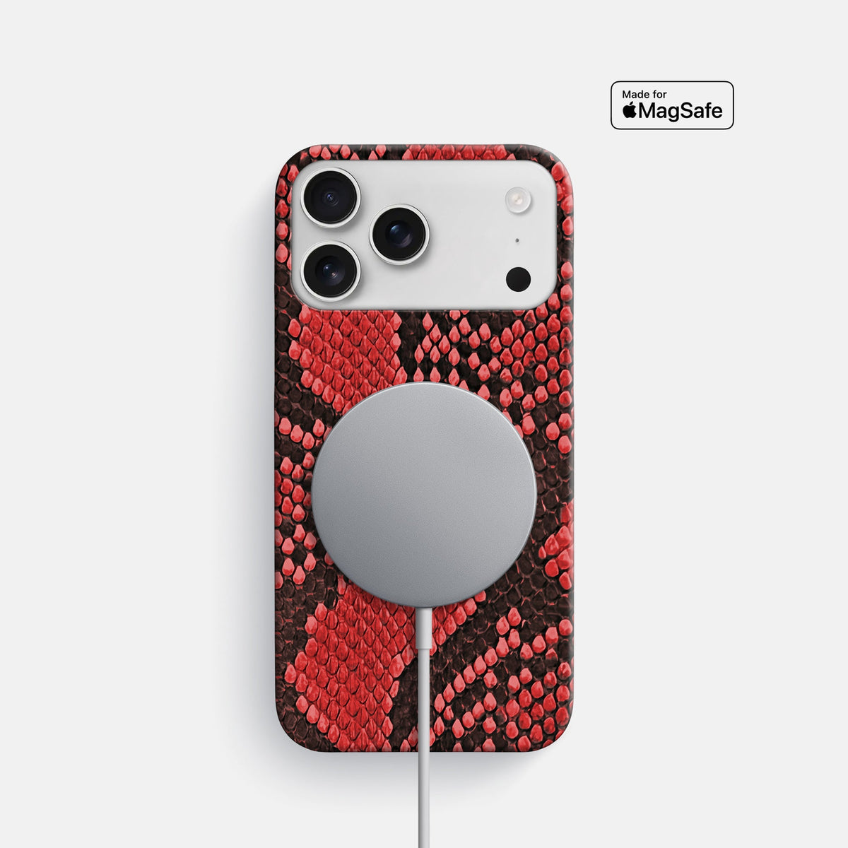Slim Case For iPhone 18 Pro In Deluxe Python -5 | Red