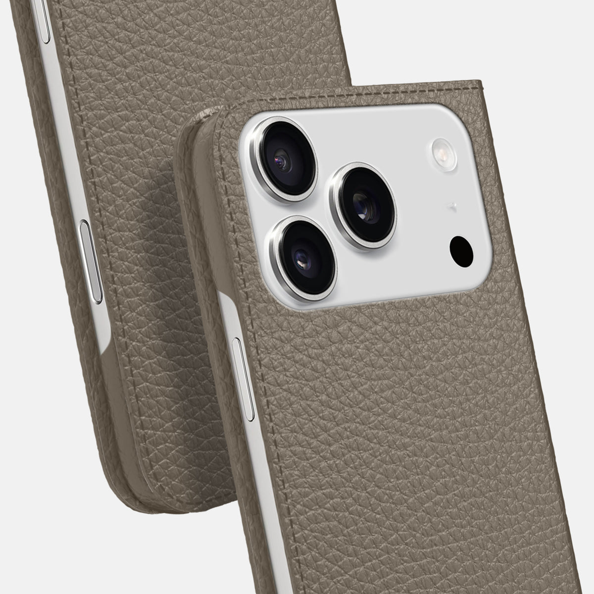 Folio Slim Case For iPhone 17 Pro In Calf -5 | Taupe