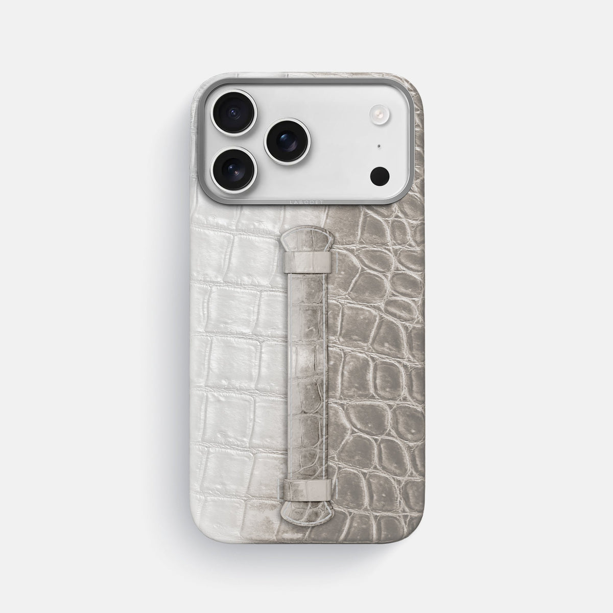 Center Handle For iPhone 18 Pro Max In Himalayan Crocodile -2 | Grey-Steel