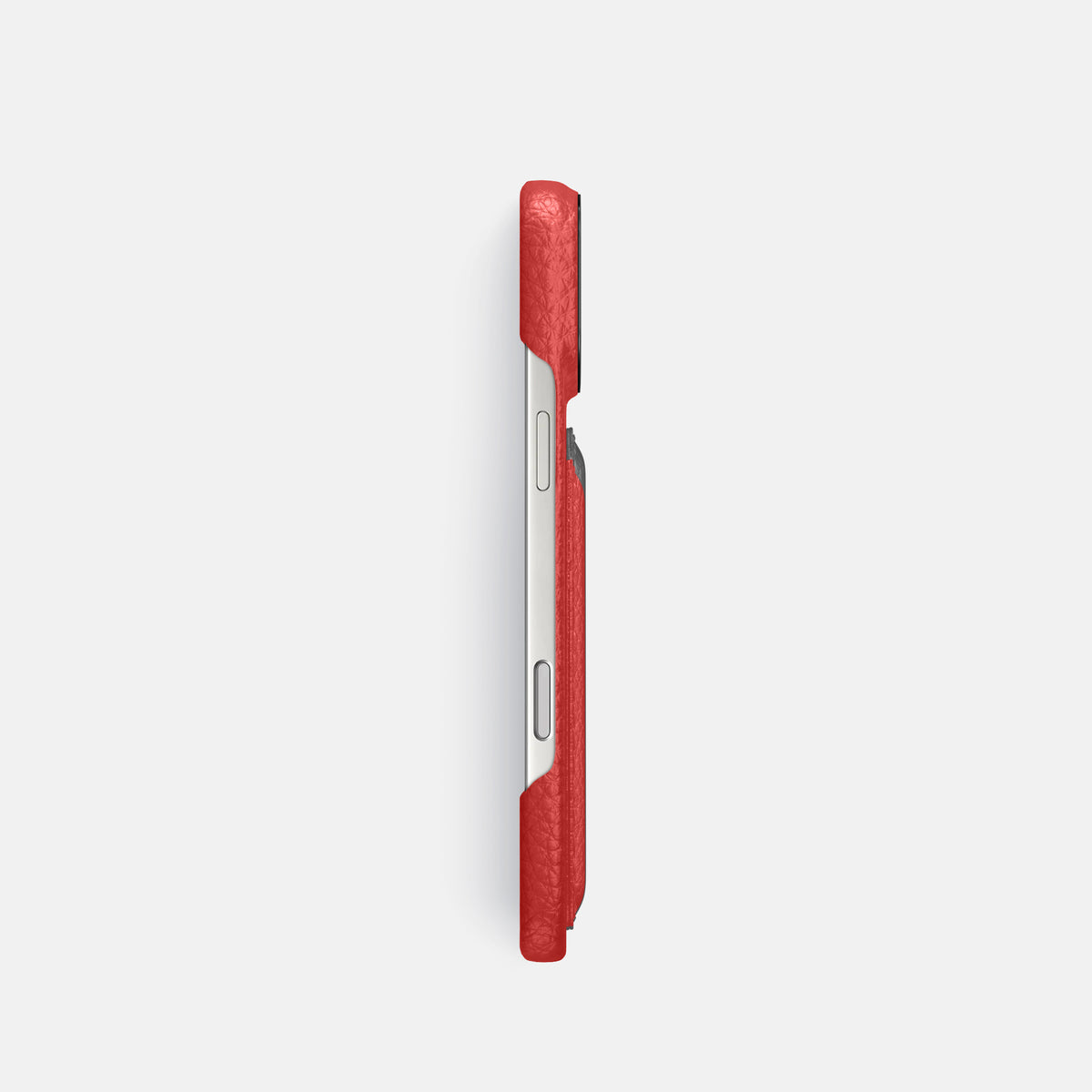 Double Card Case For iPhone 17 Pro In Calf -3 | Red-Black