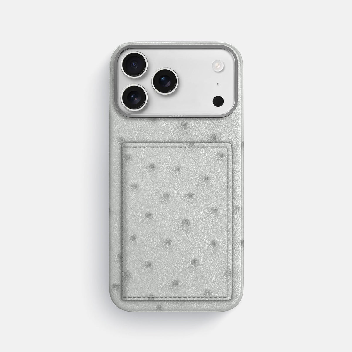 Bi-Fold Case For iPhone 18 Pro Max In Ostrich -1 | White-Steel