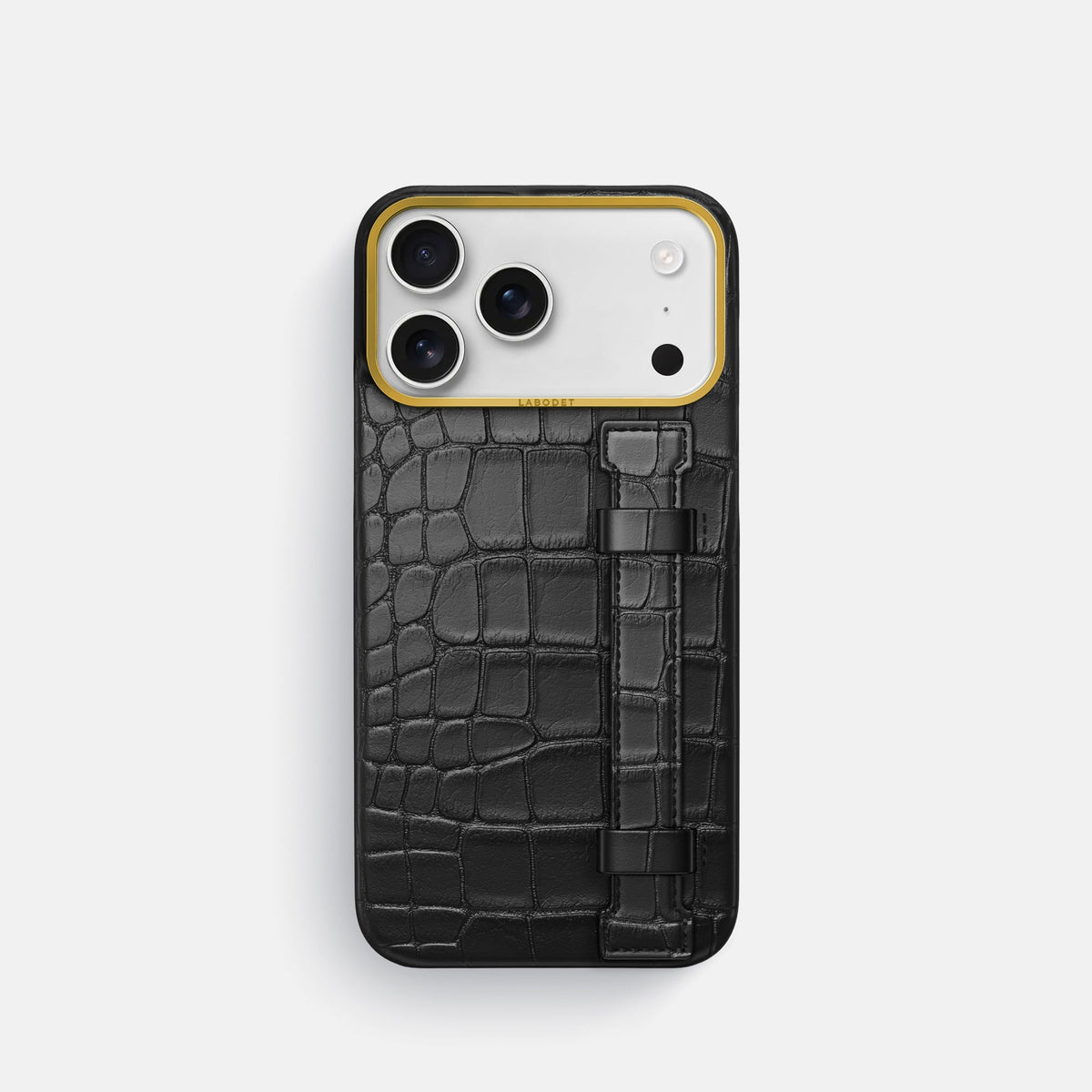 Handle Case For iPhone 18 Pro In Alligator -1 | Black-Gold
