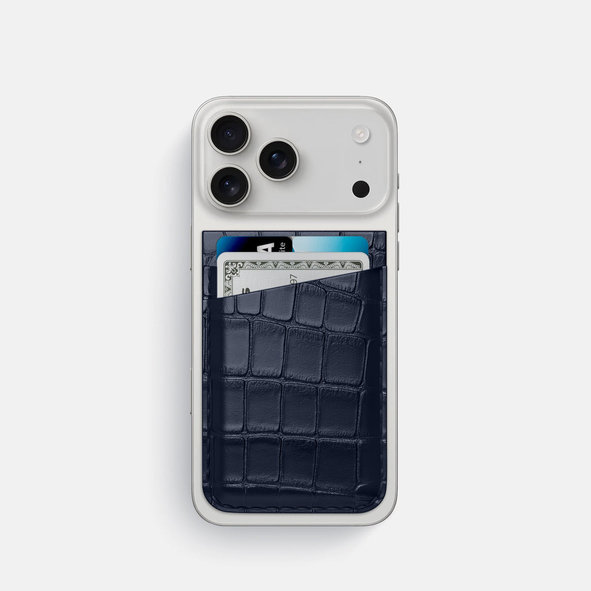 MagSafe Wallet For iPhone 18 Pro In Alligator -1 | Navy-Blue