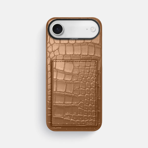Bi-Fold Case For iPhone 17 Air In Porosus Crocodile