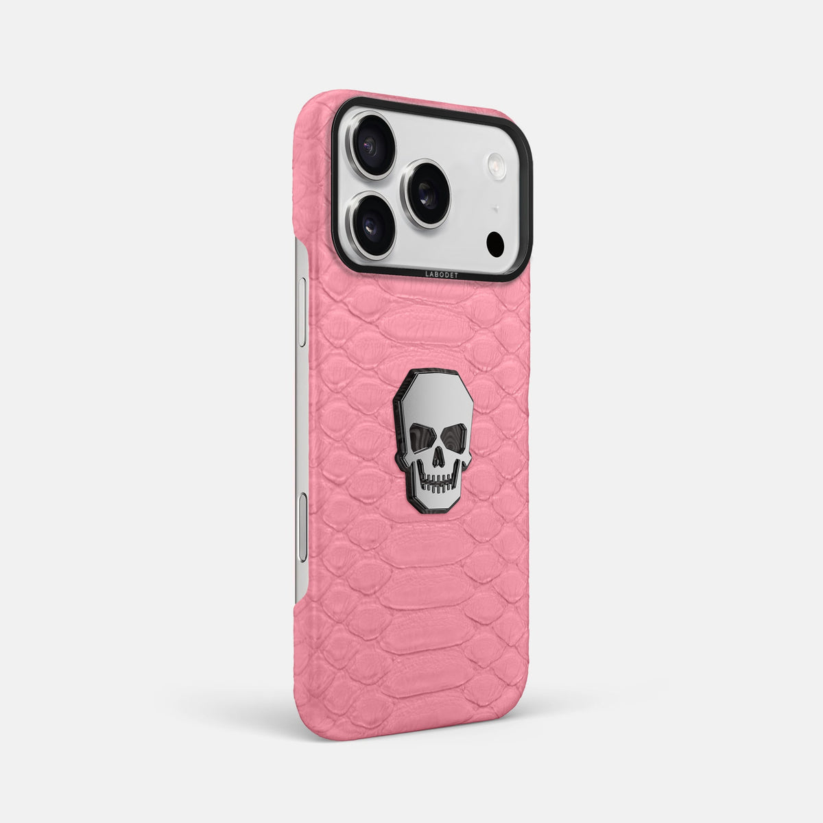 Classic Case With Titanium Skull For iPhone 18 Pro Max In Python -2 | Pink-Black