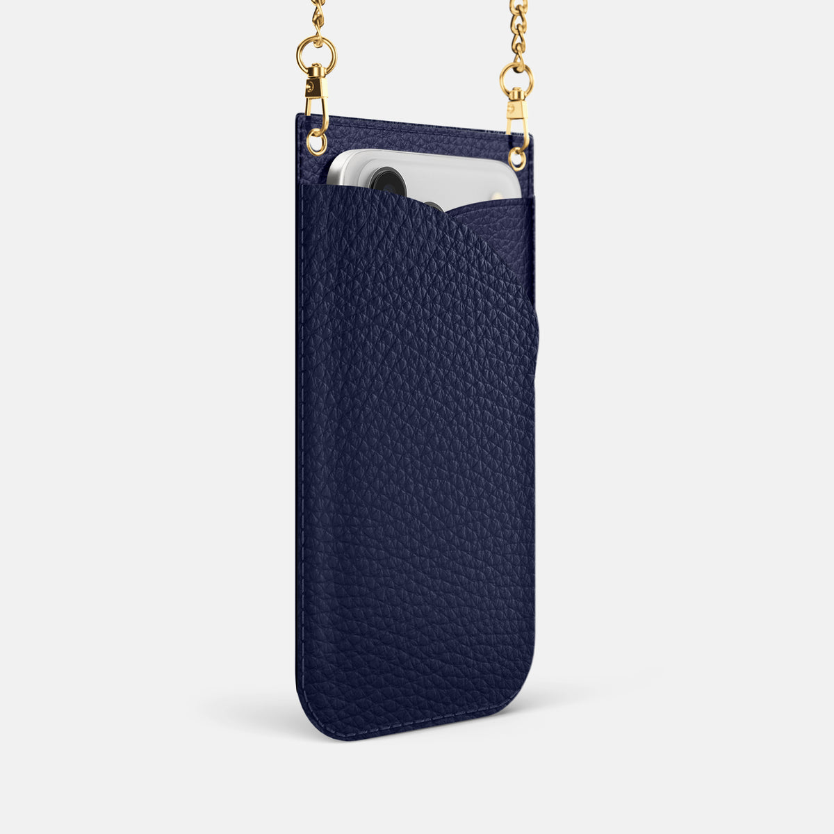 Crossbody Bag For iPhone 17 Pro In Calf -2 | Marine-Gold