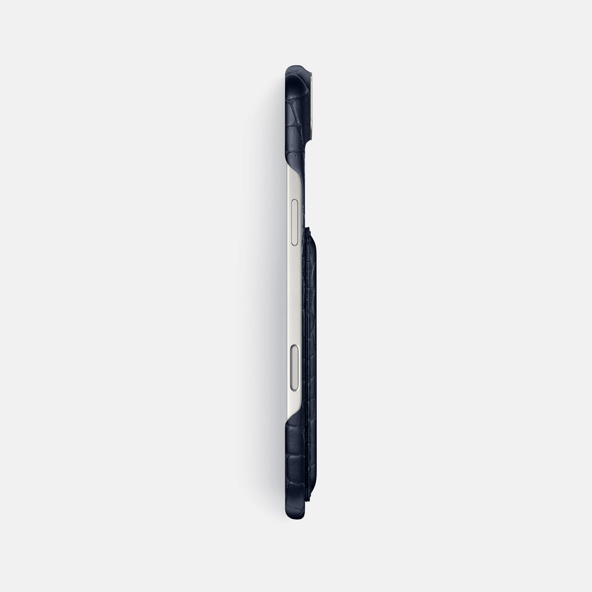 Double Card Case For iPhone 17 Air In Alligator -3 | Navy-Blue-Steel