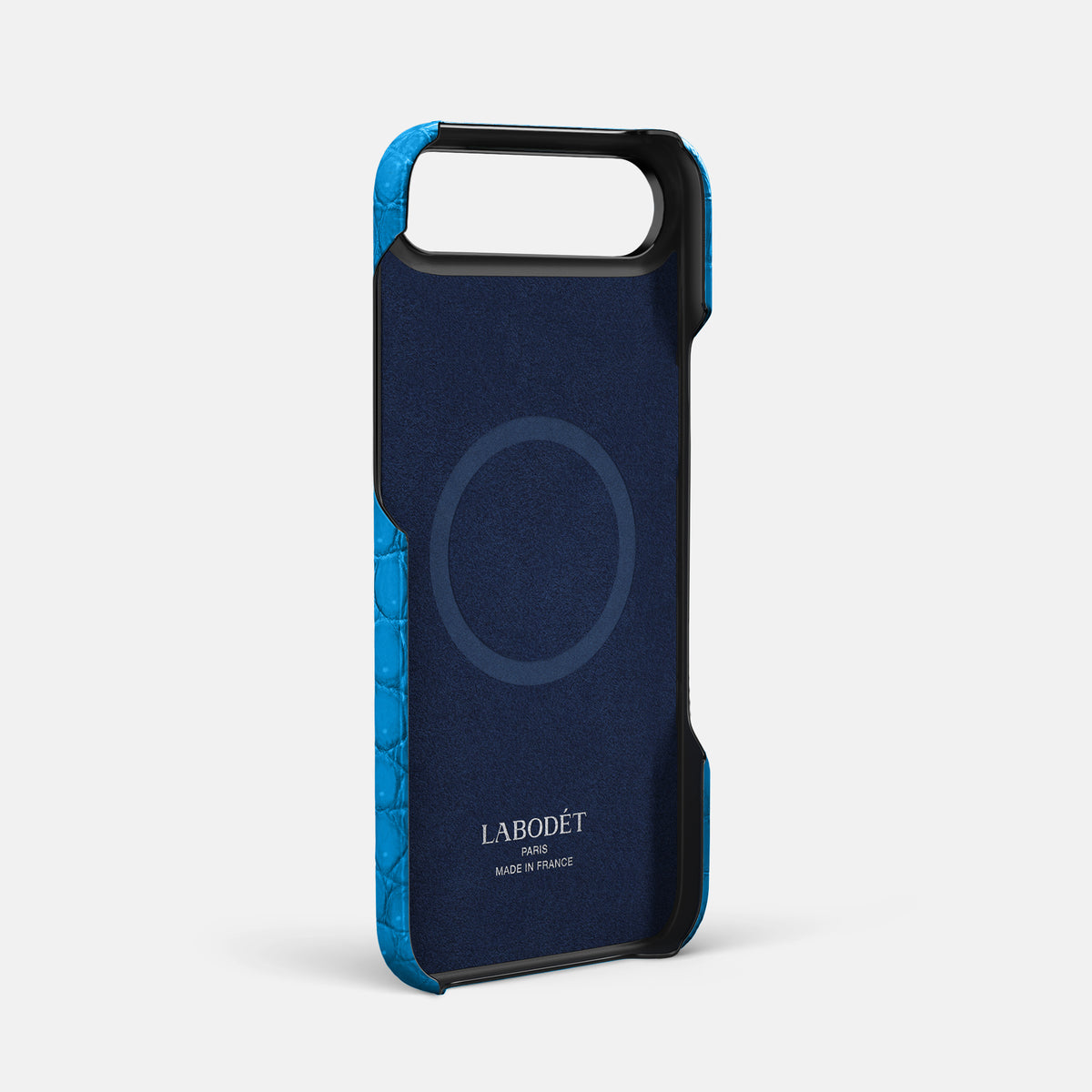 Handle Case For iPhone 17 Air In Porosus Crocodile -4 | Blue-Lagoon-Black