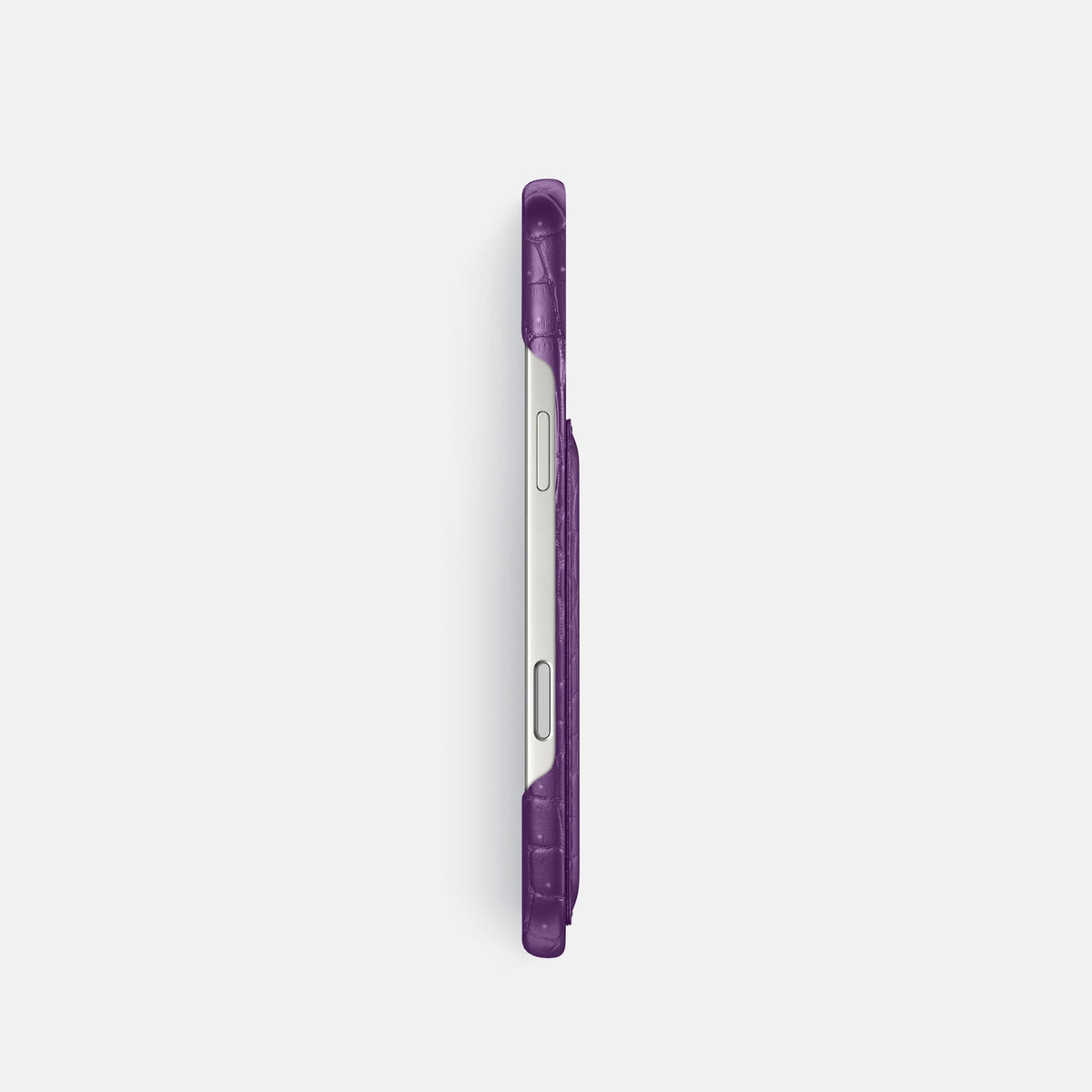 Slim Card Case For iPhone 18 Pro In Porosus Crocodile -3 | Purple