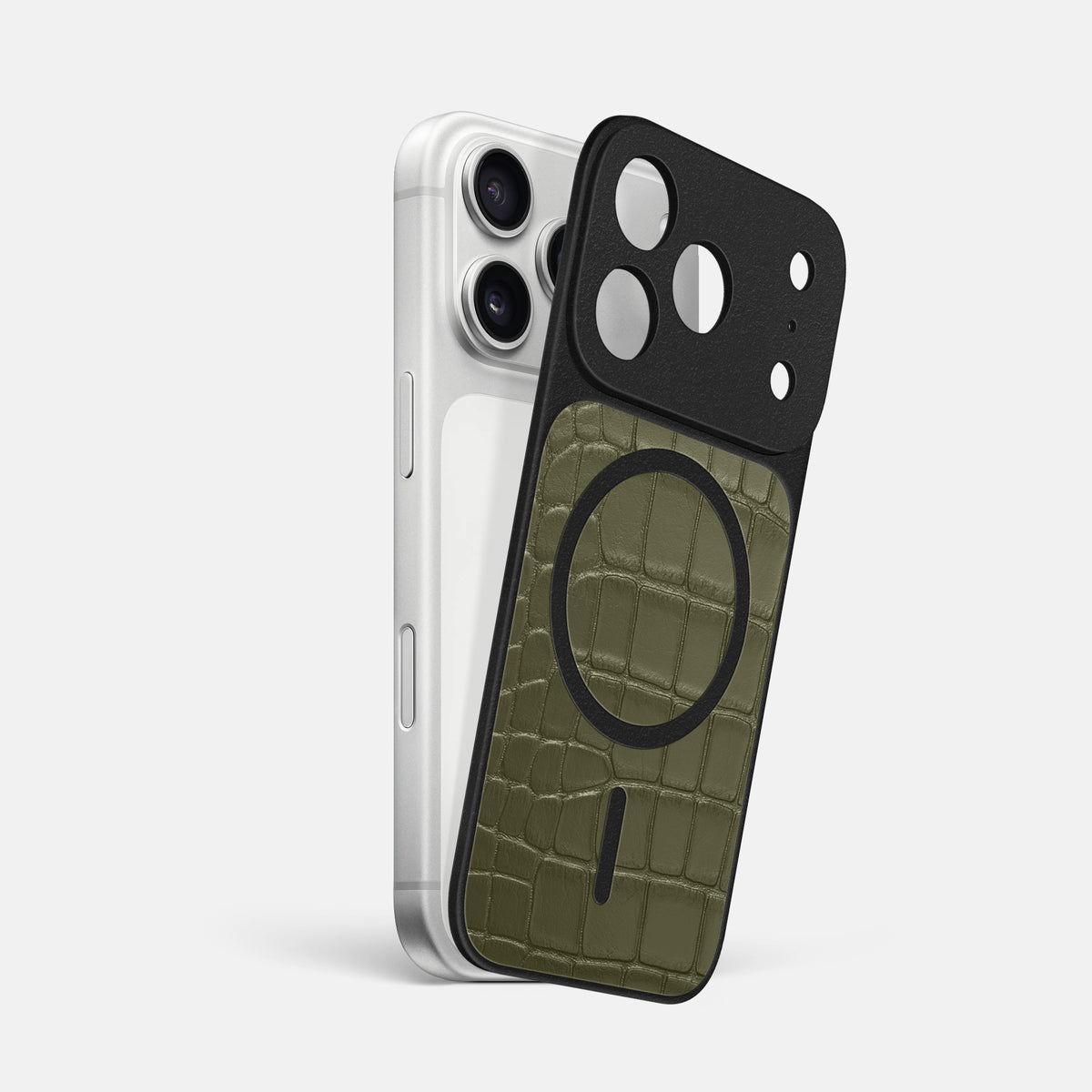 MagSafe Mask For iPhone 17 Pro Max In Alligator -1 | Kaki-Green