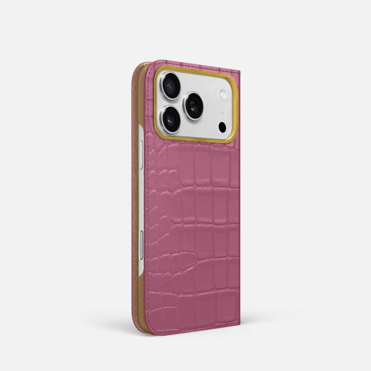 Folio Case For iPhone 18 Pro In Alligator -1 | Pink-Lagoon-Gold