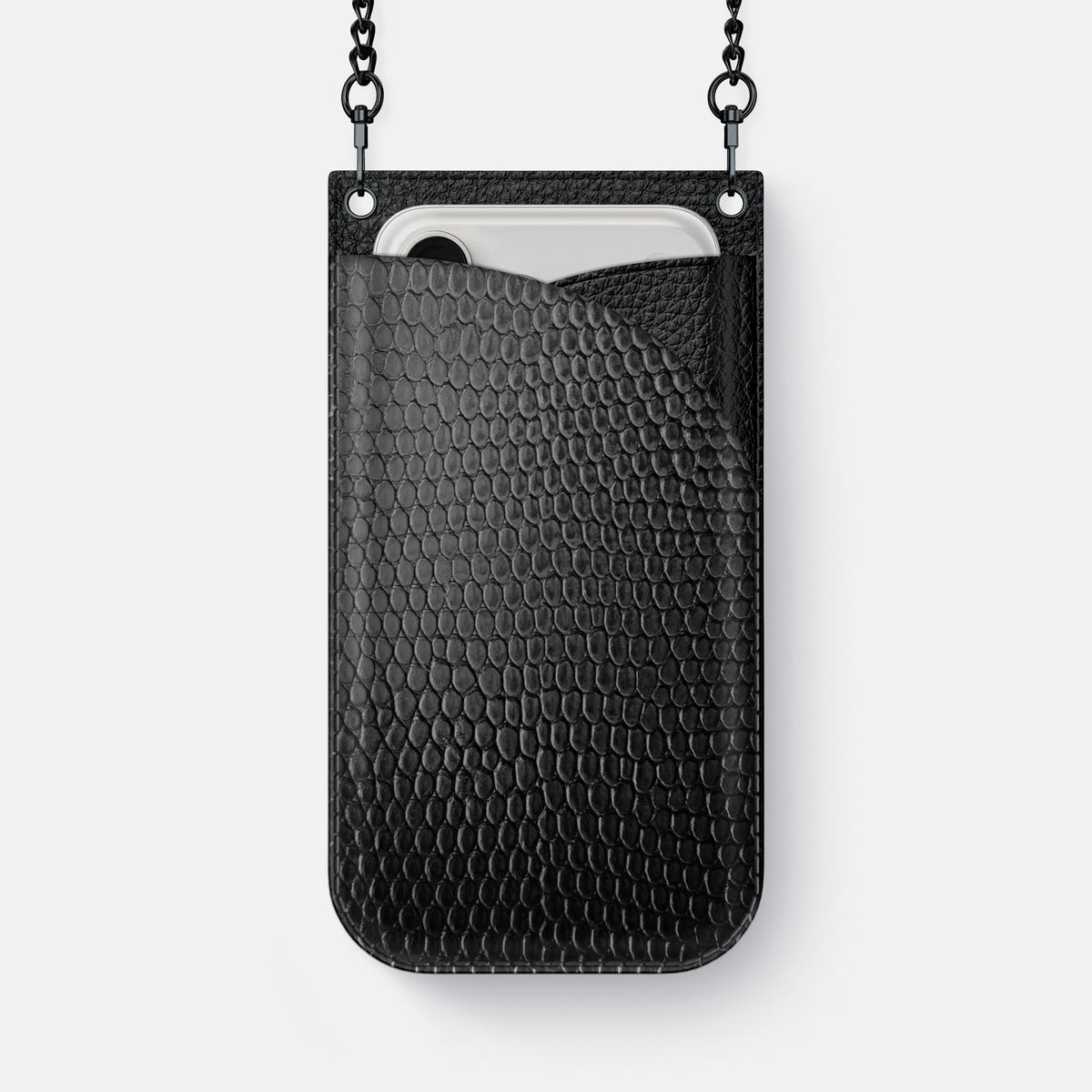 Crossbody Bag For iPhone 18 Pro Max In Lizard -1 | Black-Black