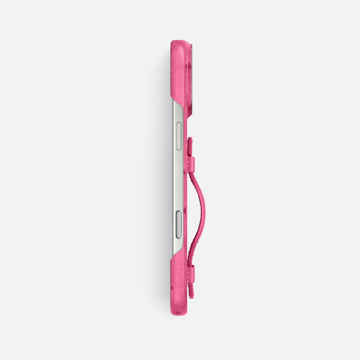 Handle Case For iPhone 17 Pro Max In Ostrich -3 | Pink-Steel