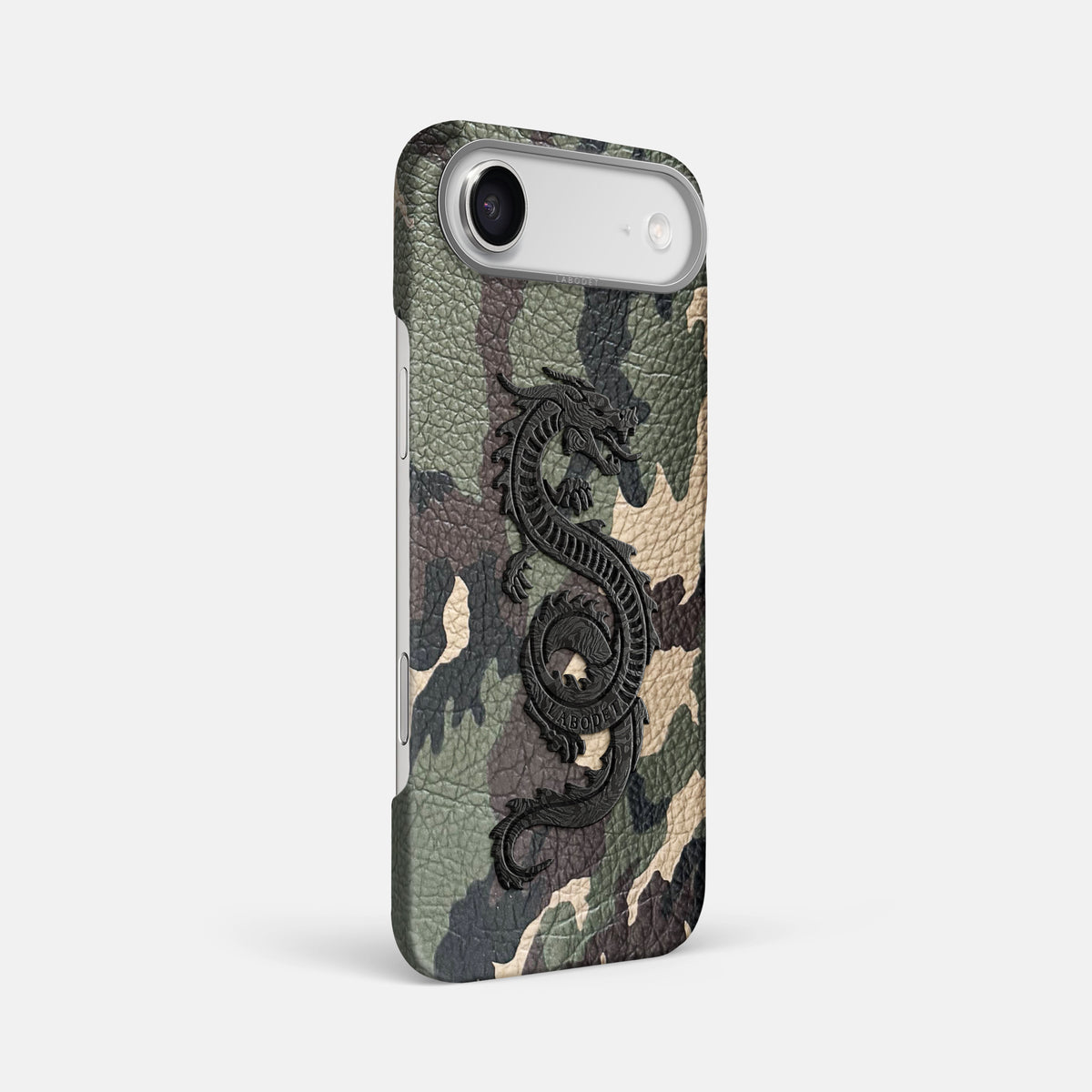 Classic Case With Carbon Dragon For iPhone 17 Air In Calf -2 | Camouflage-Steel