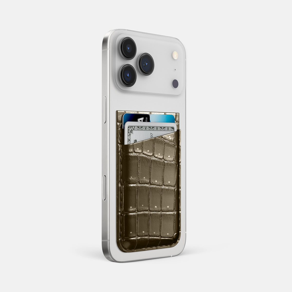 MagSafe Wallet For iPhone 17 Pro Max In Porosus Crocodile -2 | Bronze