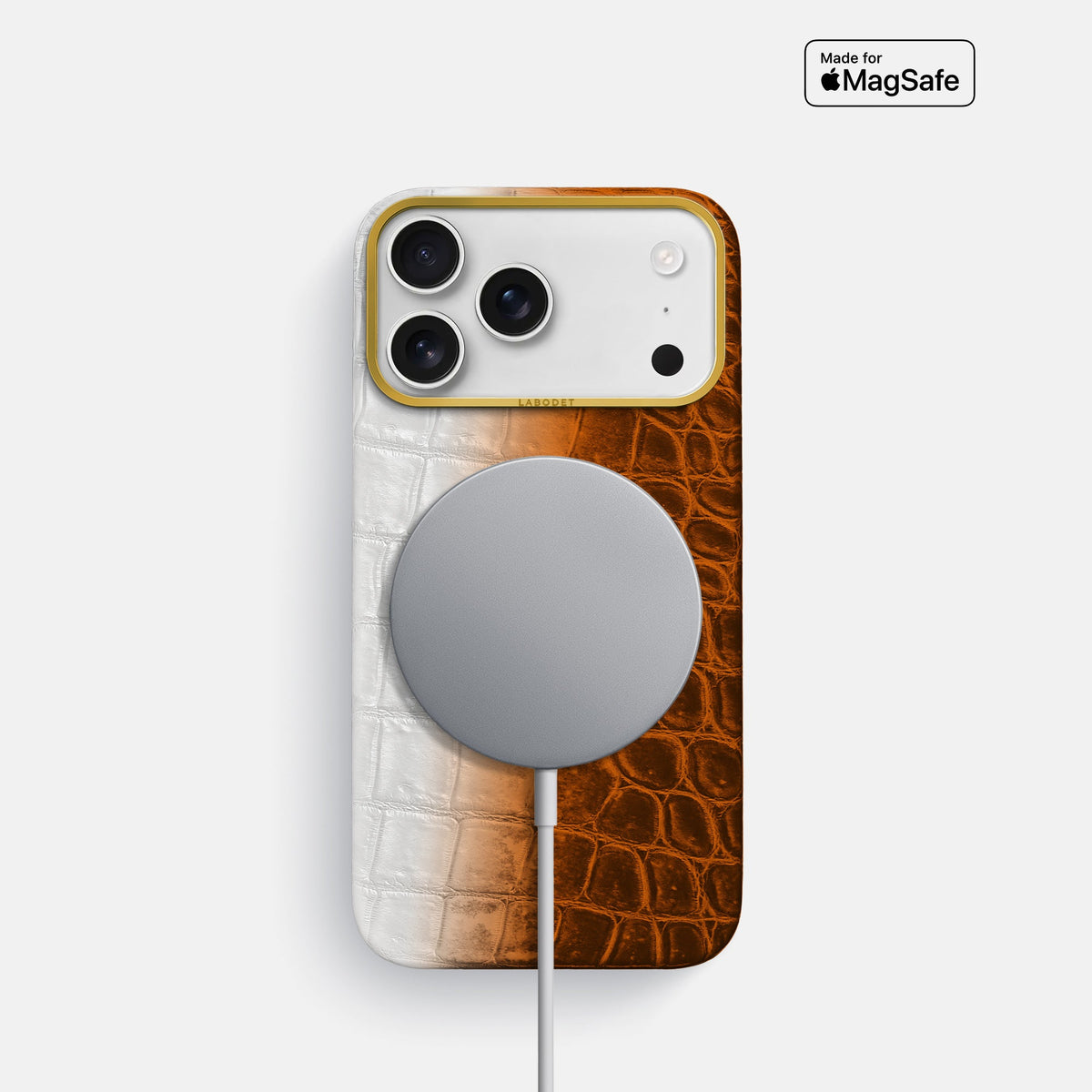 Classic Case For iPhone 18 Pro In Himalayan Crocodile -4 | Orange-Gold