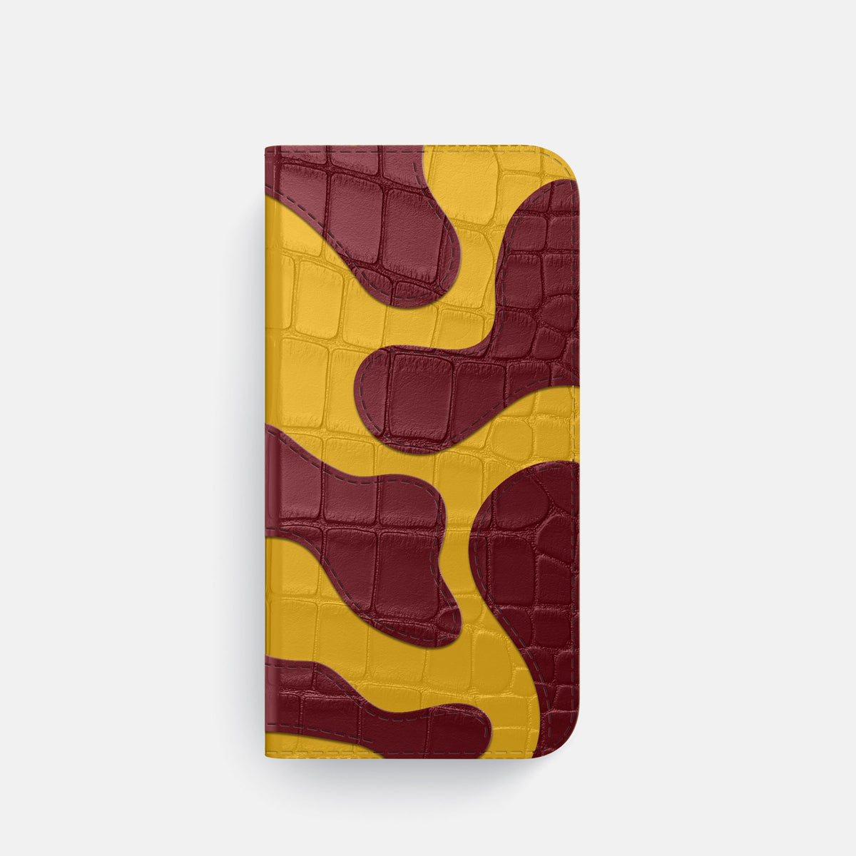 Camouflage Folio For iPhone 18 Pro In Alligator -4 | Yellow-Black