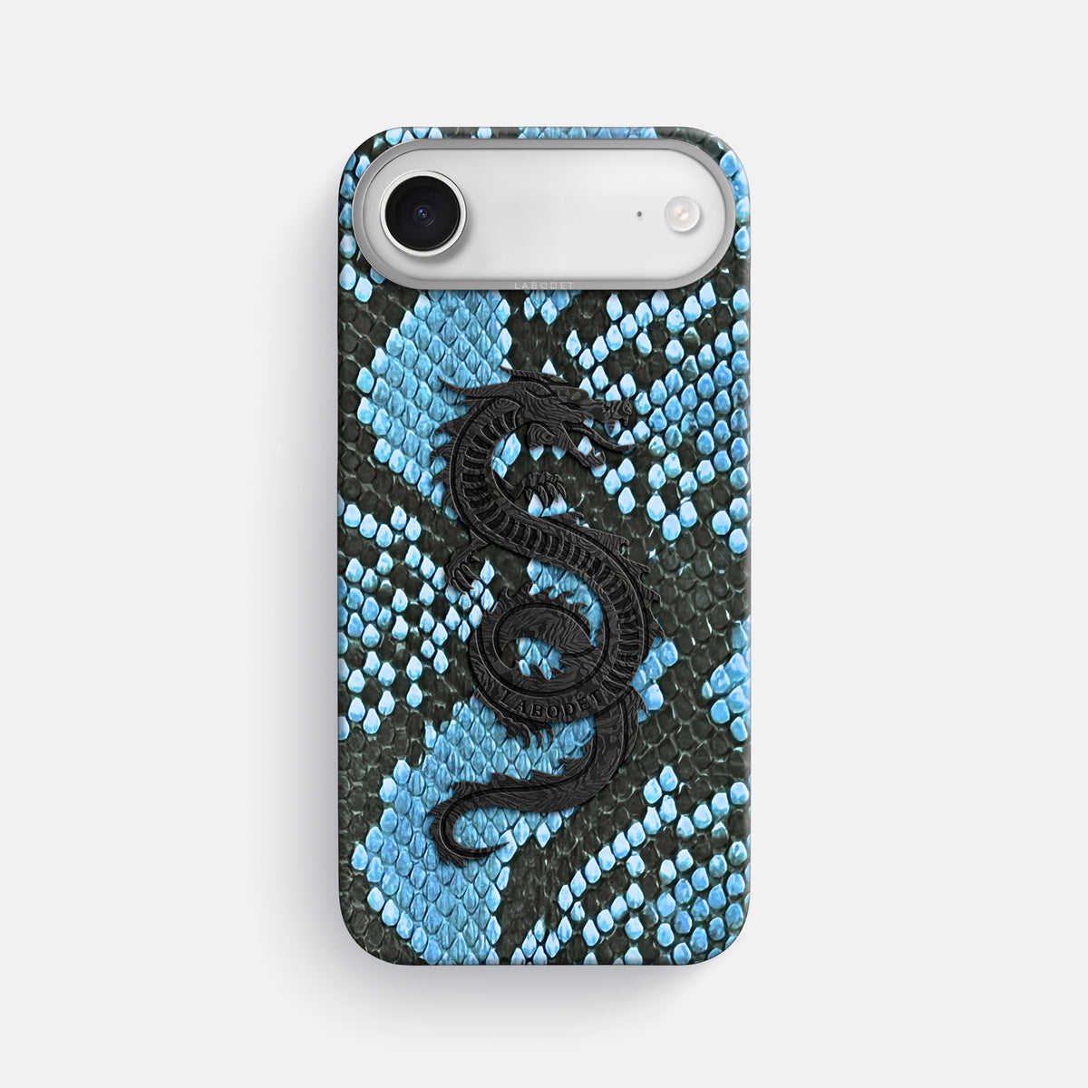 Classic Case With Carbon Dragon For iPhone 17 Air In Deluxe Python -1 | Pacific-Blue-Steel
