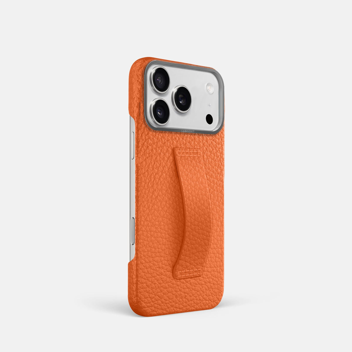 Finger Case For iPhone 18 Pro In Calf -2 | Orange-Steel