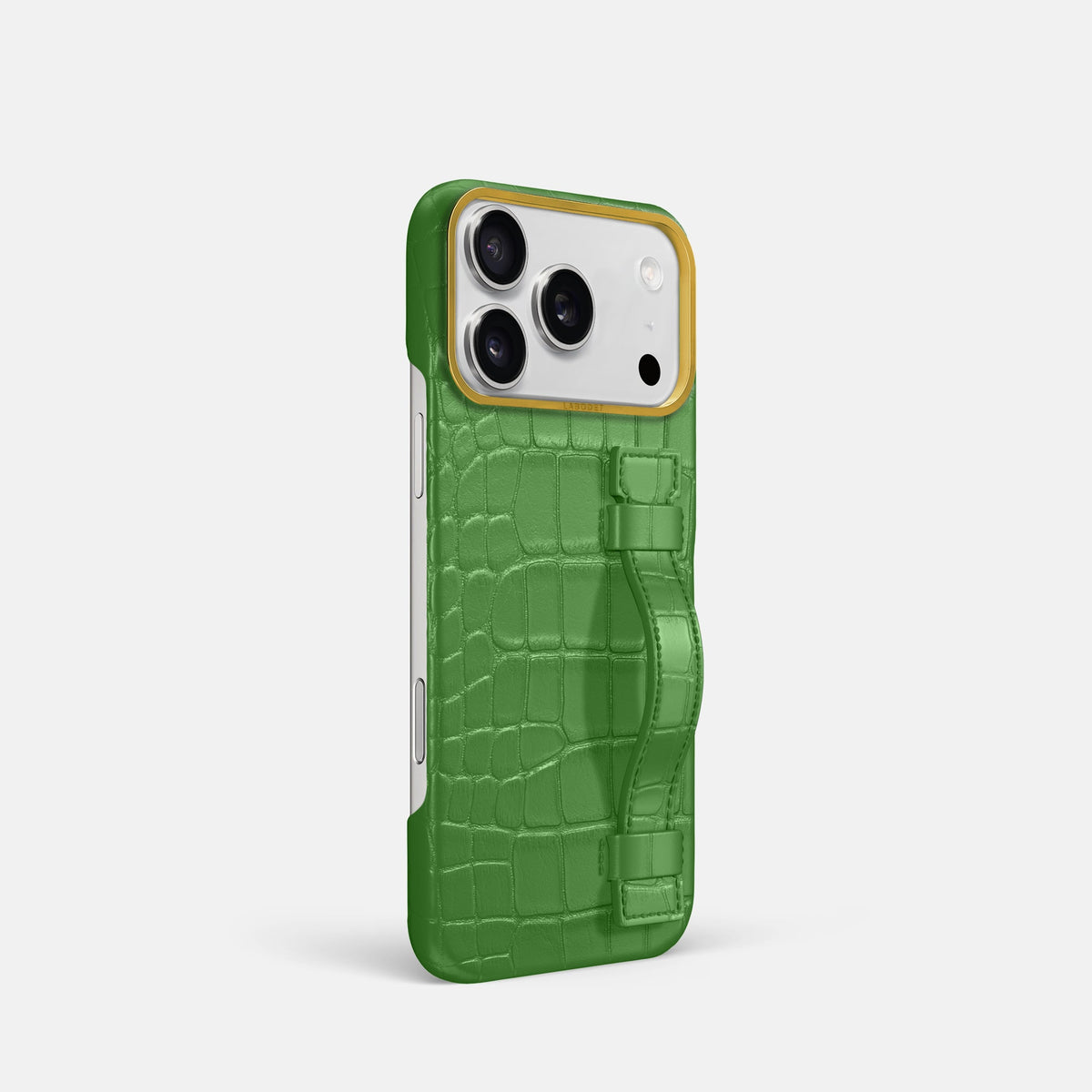 Handle Case For iPhone 18 Pro In Alligator -2 | Apple-Green-Gold