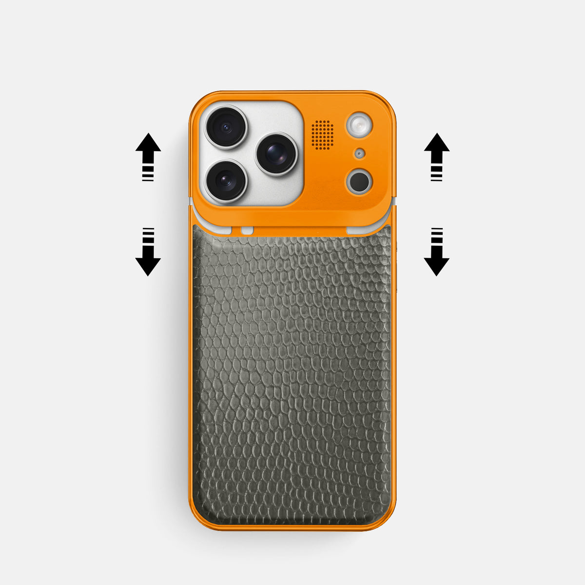 Metal Case For iPhone 17 Pro In Lizard -2 | Grey-Orange