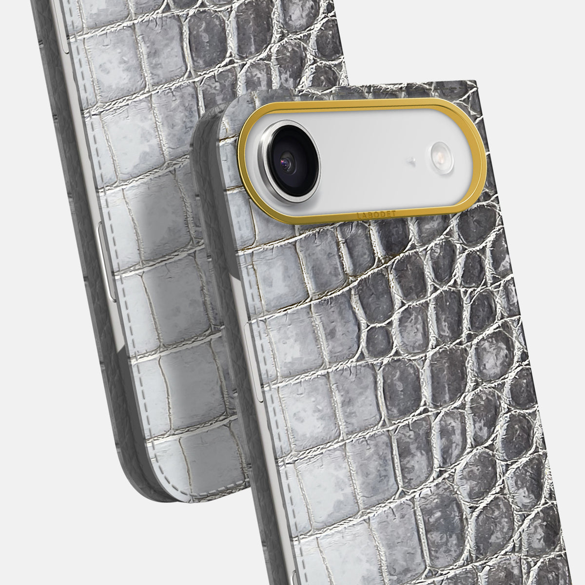 Folio Case For iPhone 17 Air In Himalayan Crocodile -5 | Silver-Gold