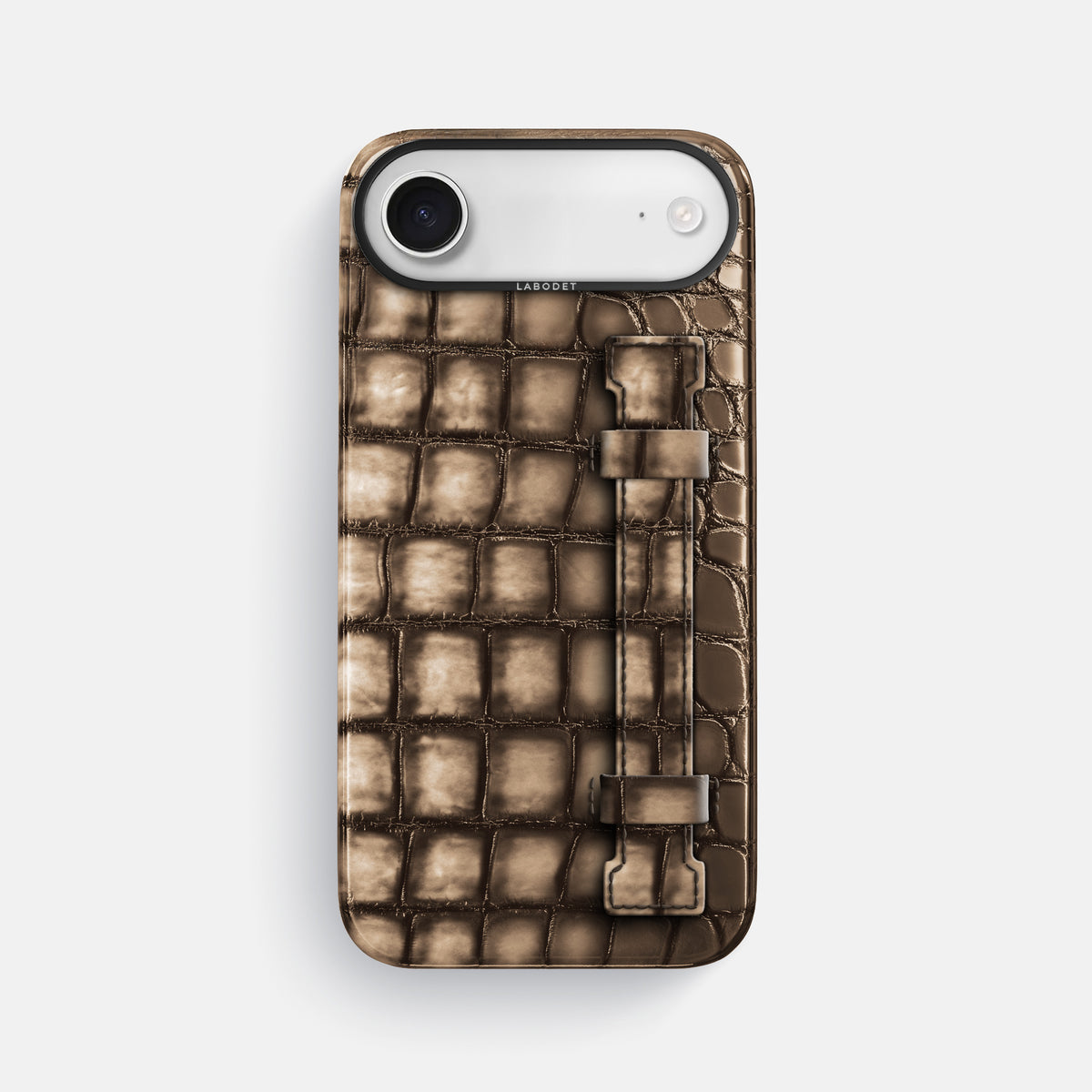 Handle Case For iPhone 17 Air In Patina Alligator -1 | Etoupe-Black