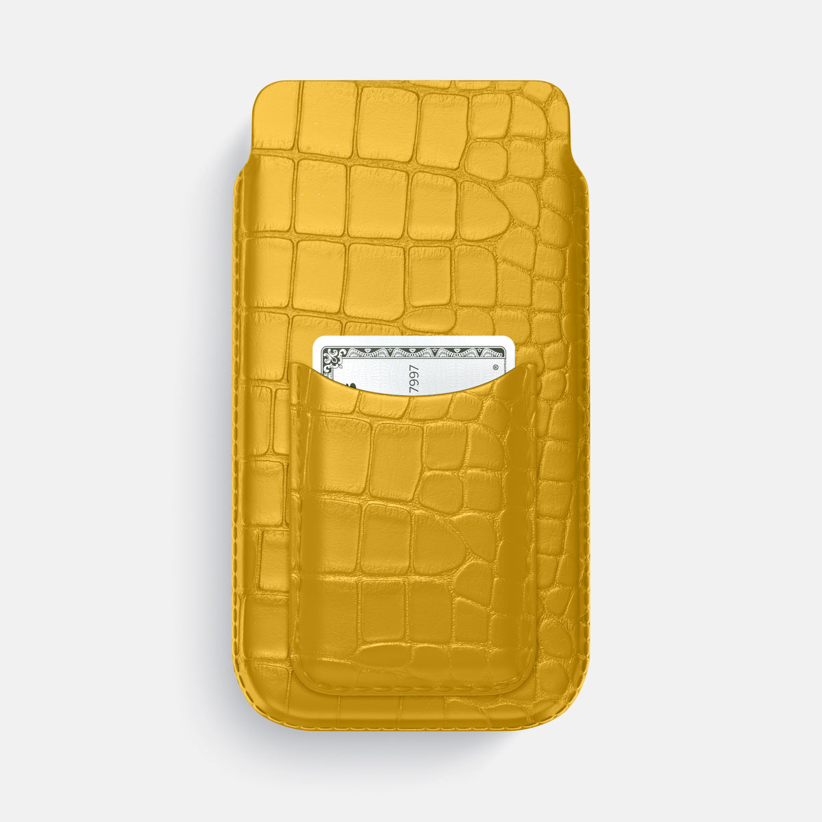 Pouch Card Case For iPhone 17 Pro Max In Alligator -1 | Yellow
