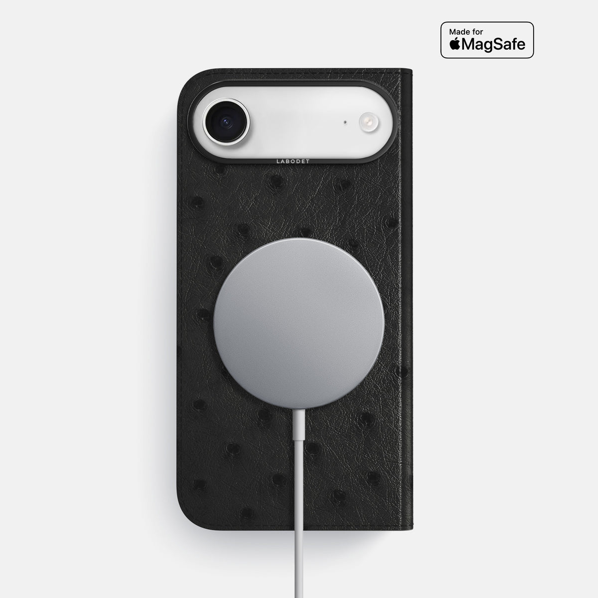 Folio Case For iPhone 17 Air In Ostrich -3 | Black-Black