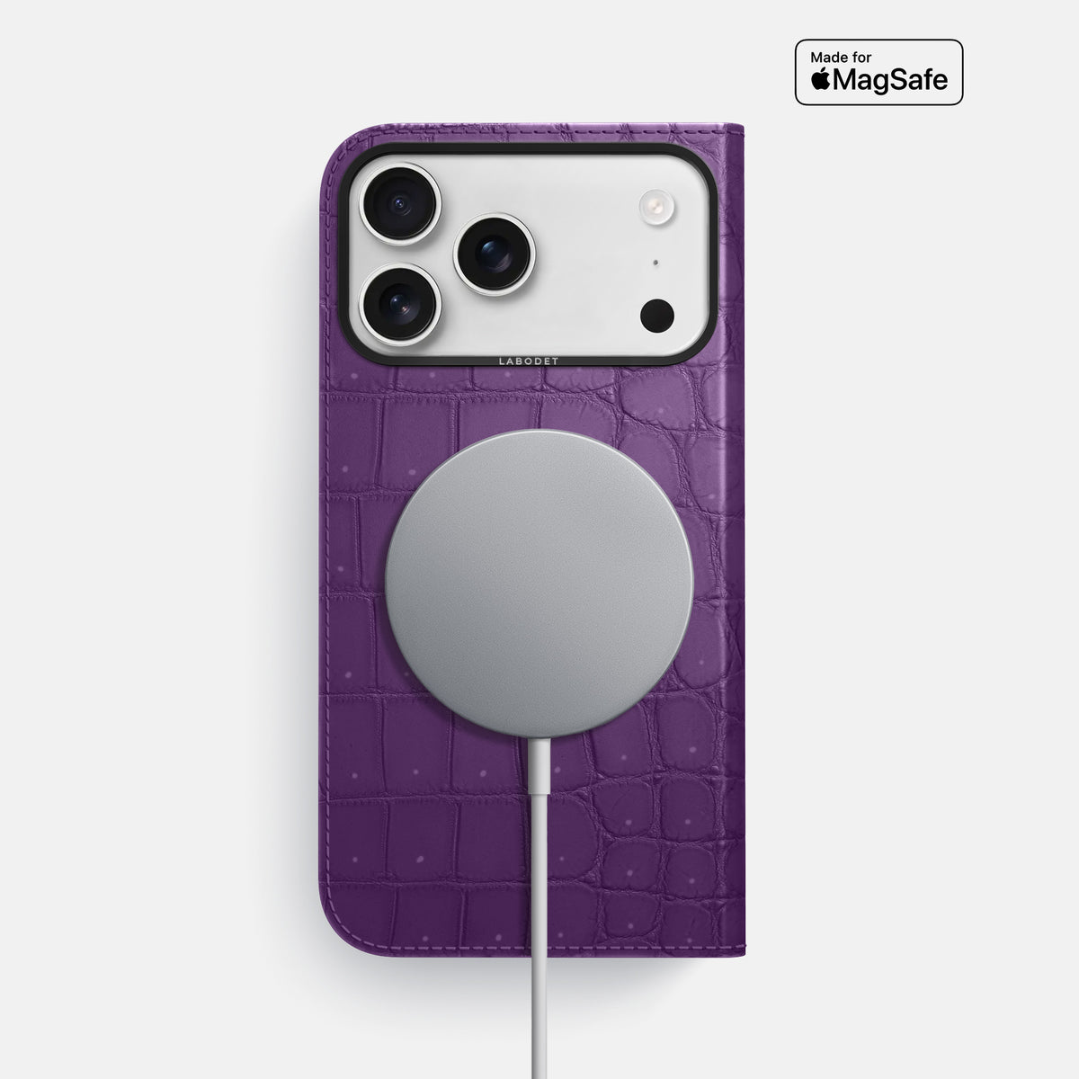 Folio Case For iPhone 17 Pro Max In Porosus Crocodile -3 | Purple-Black