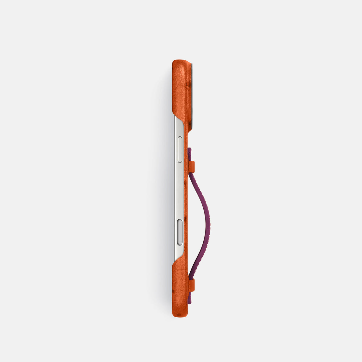 Center Handle Coloré For iPhone 17 Pro In Ostrich -2 | Orange-Steel