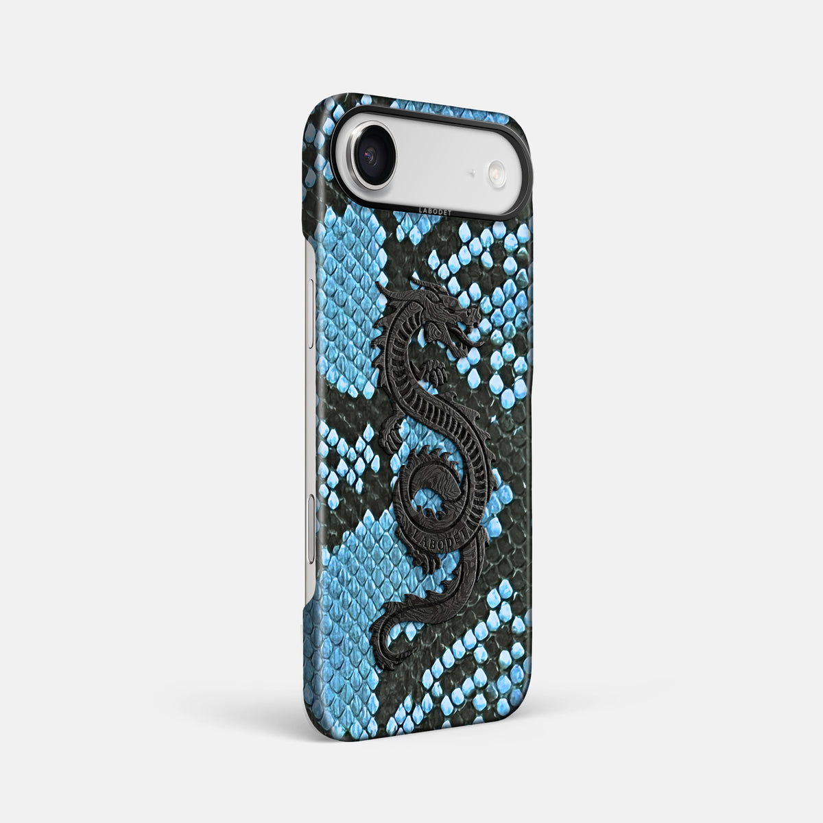 Classic Case With Carbon Dragon For iPhone 17 Air In Deluxe Python -2 | Pacific-Blue-Black