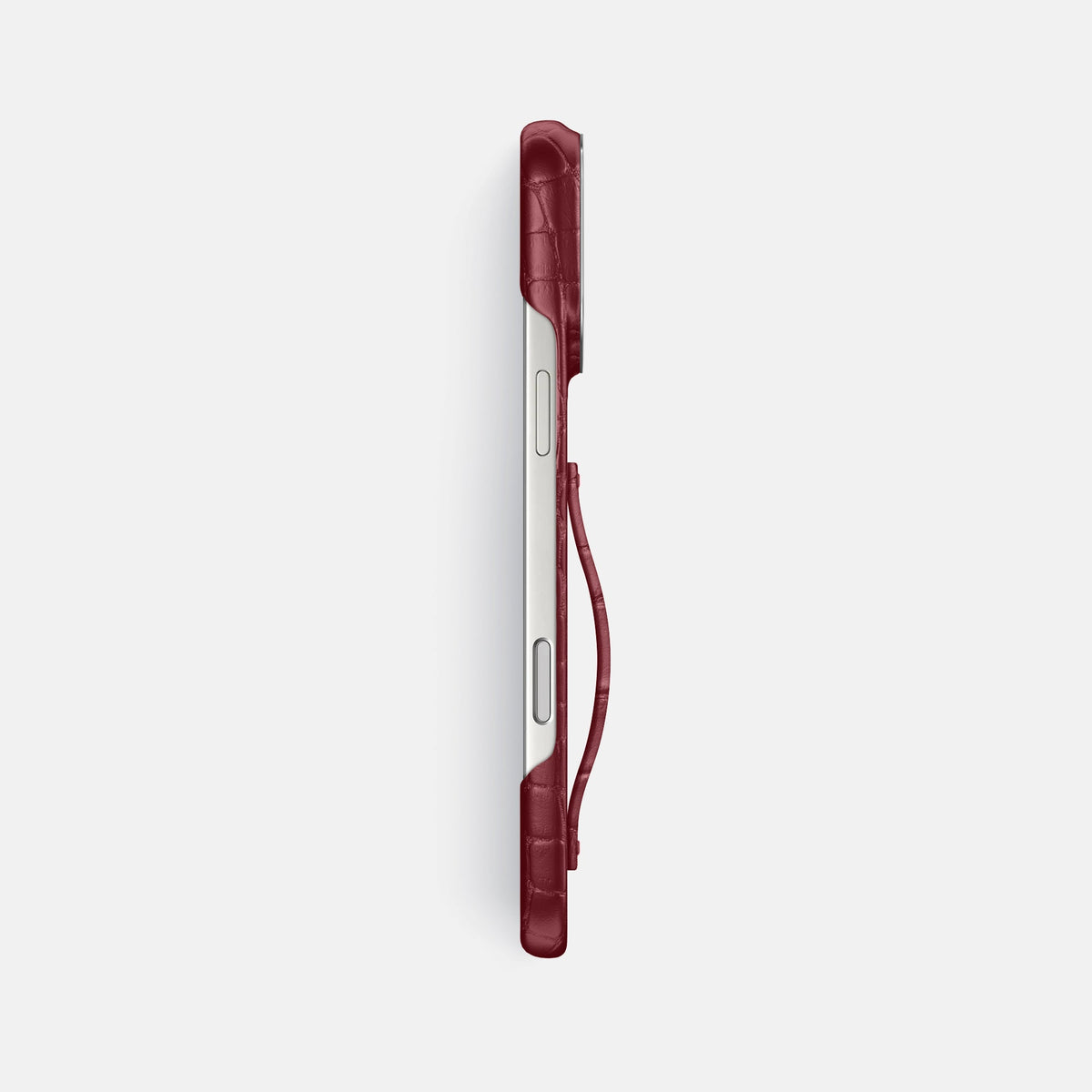 Finger Case For iPhone 18 Pro Max In Alligator -3 | Burgundy-Steel
