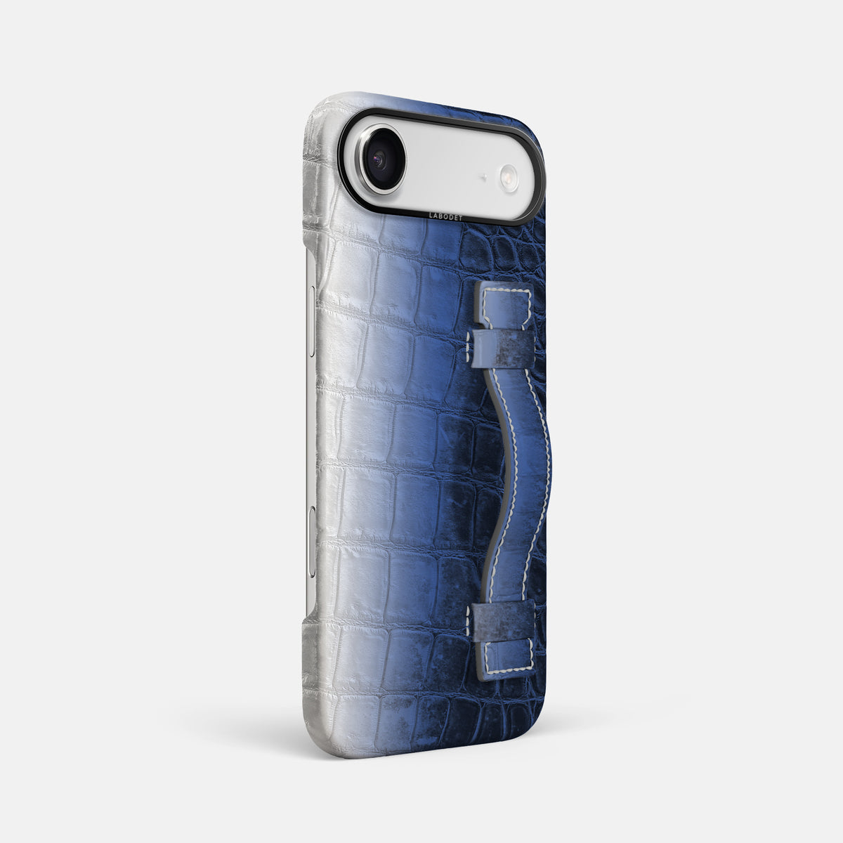 Handle Case For iPhone 17 Air In Himalayan Crocodile -2 | Navy-Blue-Black