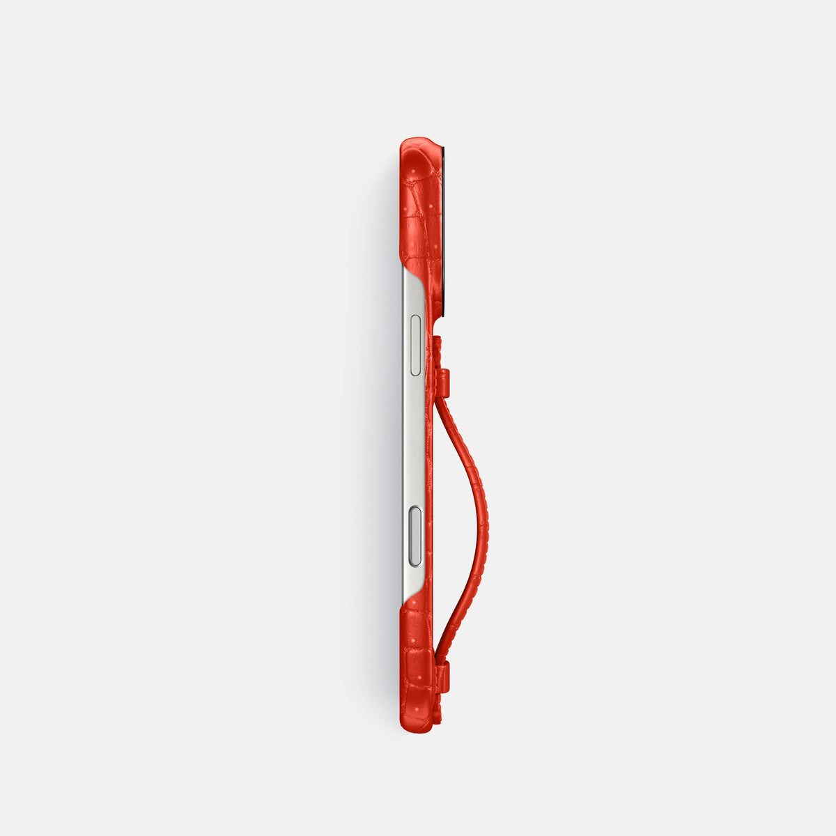 Center Handle For iPhone 18 Pro In Porosus Crocodile -2 | Rust-Black