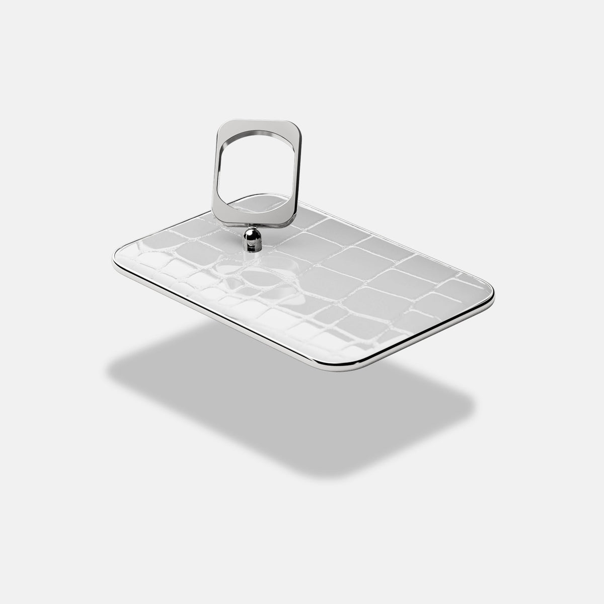 MagSafe Ring For iPhone 18 Pro Max In Shiny Alligator -4 | White-Steel