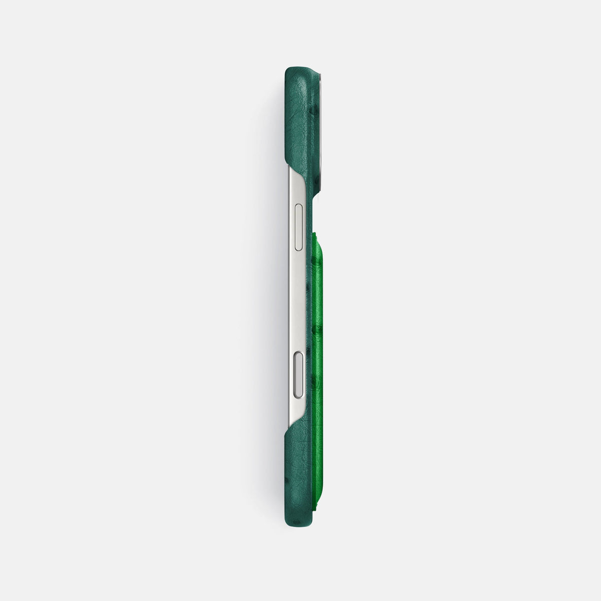 Double Card Case Coloré For iPhone 18 Pro Max In Ostrich -3 | Forest-Green-Steel
