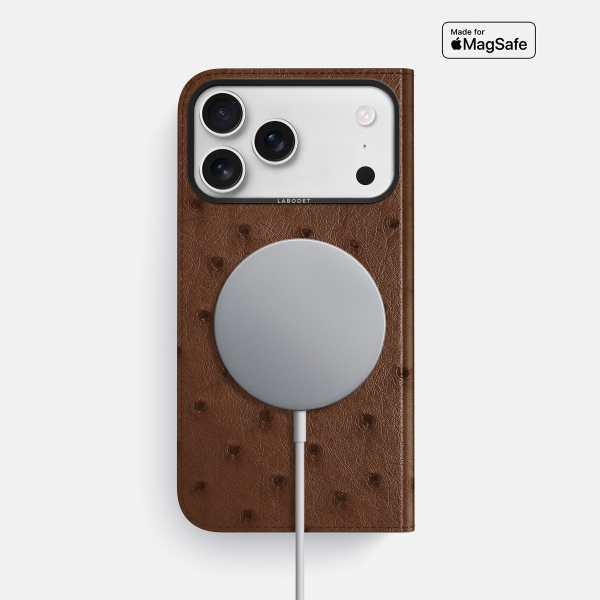 Folio Case For iPhone 17 Pro Max In Ostrich -3 | Chocolate-Black