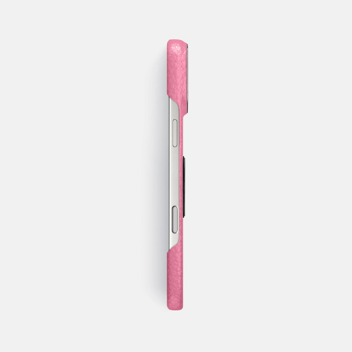 Classic Case With Titanium Skull For iPhone 18 Pro Max In Calf -3 | Pink-Steel