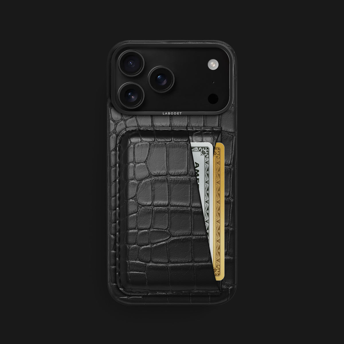 Double Card Case Edition Black For iPhone 17 Pro Max In Alligator -1 | Edition-Black-Black