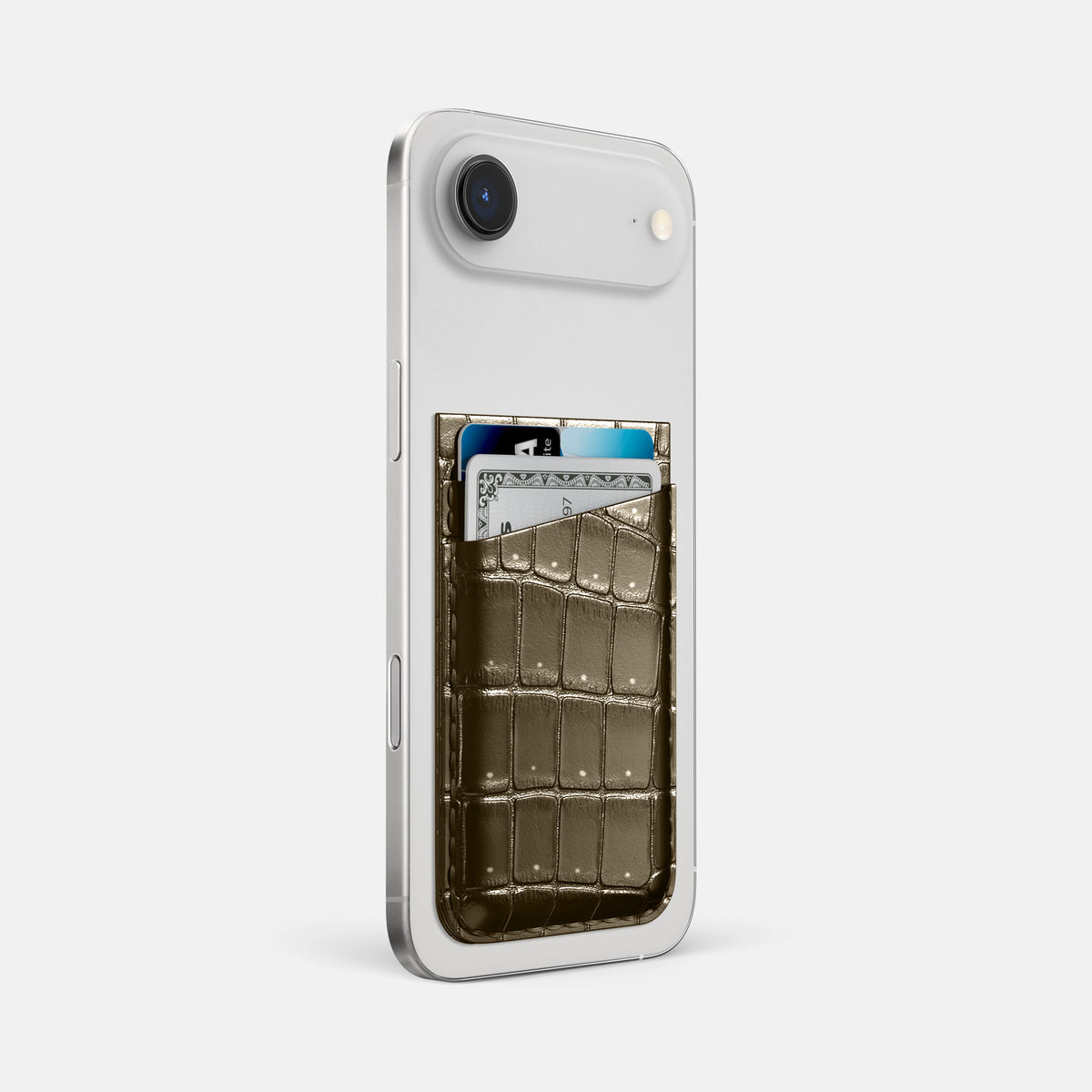 MagSafe Wallet For iPhone 17 Air In Porosus Crocodile -2 | Bronze
