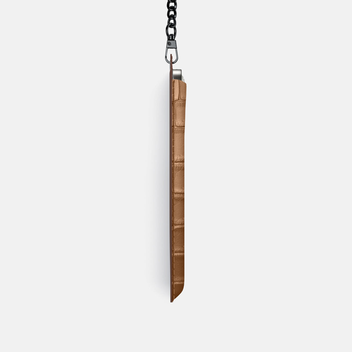 Crossbody Bag For iPhone 18 Pro In Porosus Crocodile -4 | Milk-Chocolate-Black